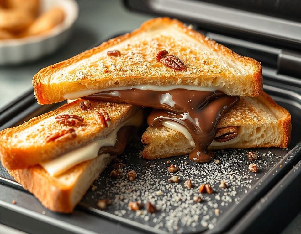 Сэндвич с шоколадом и орехами