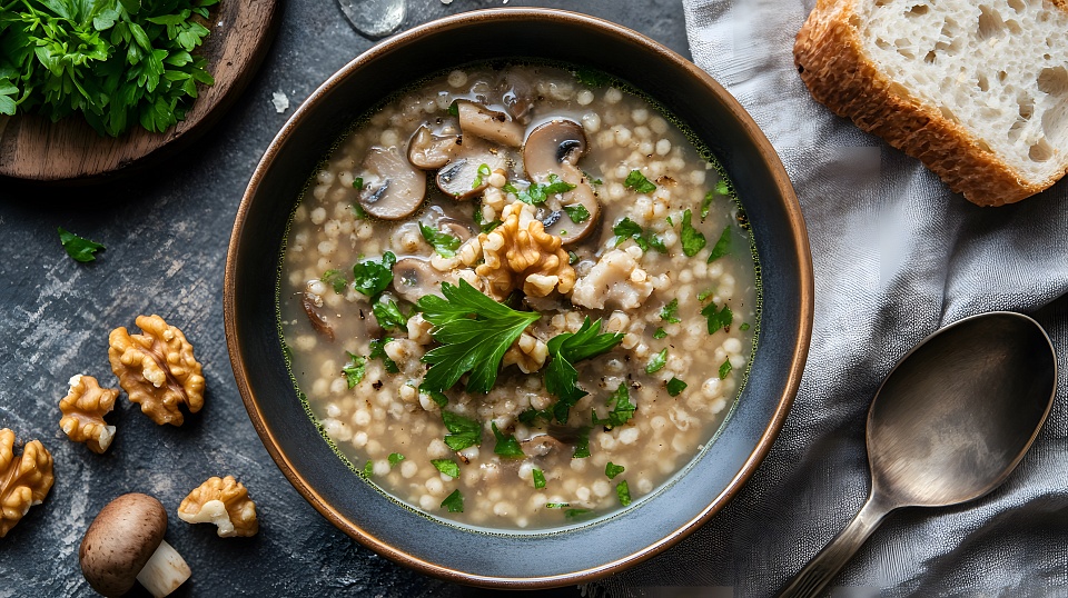 Грибной суп с перловкой